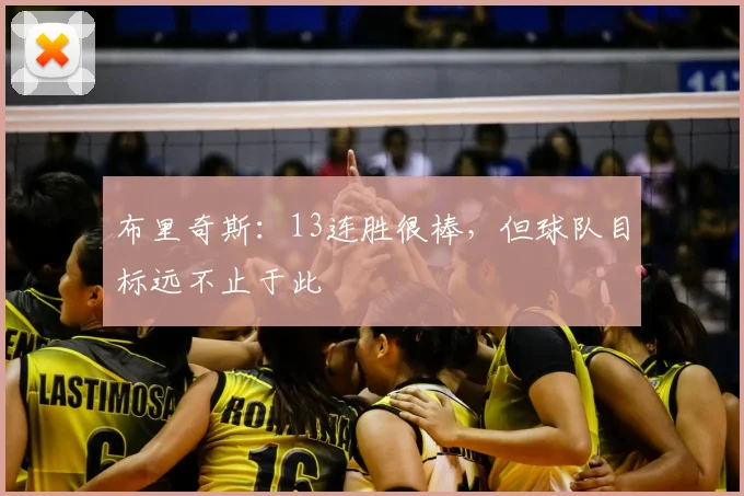 布里奇斯:13连胜很棒,但球队目标远不止于此